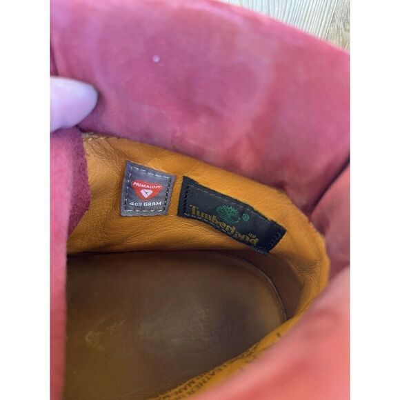 Timberland Men's Size 9M Premium 6" WP Red Nubuck Leather Work Hiking Boots - Picture 13 of 15